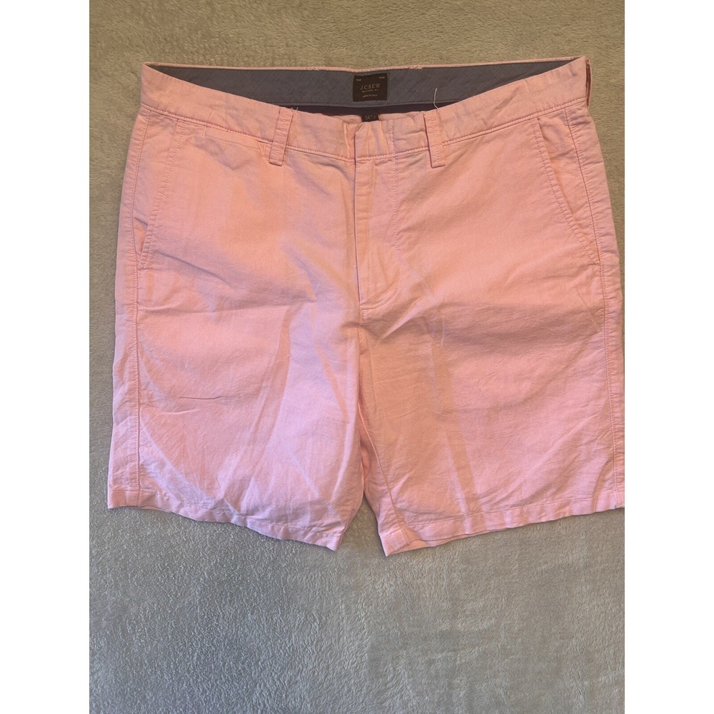 J.Crew Stanton Shorts Mens 34 Pink Oxford‎ Cloth 9 Inch Inseam B972